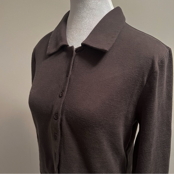 ABOUND Long Sleeve Button up Front Cropped Top Size M - Picture 3 of 14